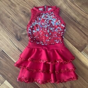 Weissman Sparkling Red Kids Dance Costume